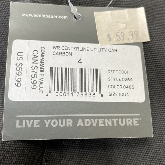 Eddie Bauer size 4.  Dark gray cropped cargo pants.  Never worn. - Picture 4 of 4